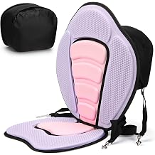 Vinsot Kayak Seat Cushion Universal Paddle Board Seat with Back Support Adjustable Non Slip Boat Chair Seats with 4 Straps and Storage Bag for Kayak Boat Sup Canoe