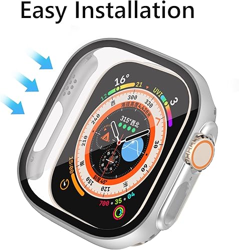 Miniatura 10 de Funda rígida de policarbonato compatible con Apple Watch Series 7/8/9 de 1.772 pulgadas, carcasa protectora completa con protector de pantalla