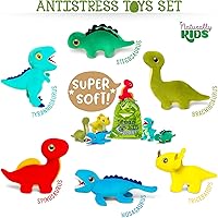 Vista 5 de Naturally KIDS Animales de peluche, regalos para niños y niñas, juego de juguetes de dinosaurio de peluche, 6