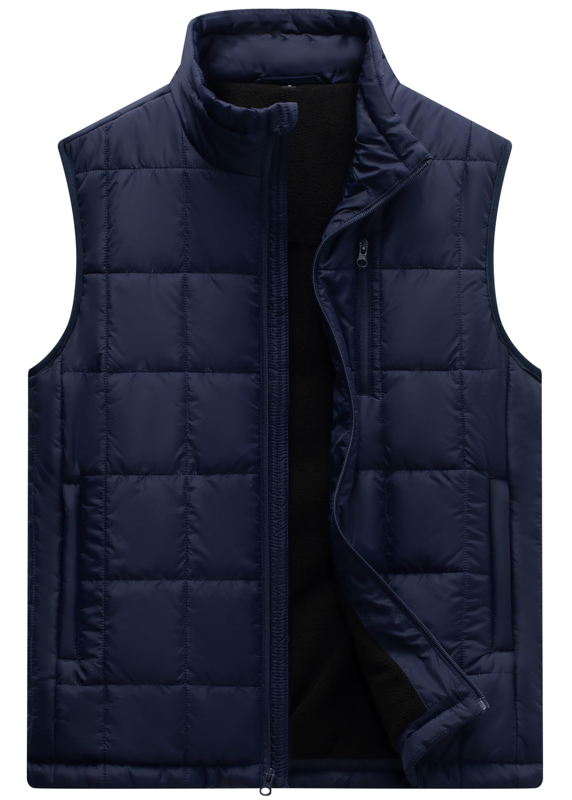 Photo 1 of **brown, small**Vcansion Men's Outdoor Quilted Puffer Vest Stand Collar Lightweight Down Sleeveless Jacket Padded Vest 