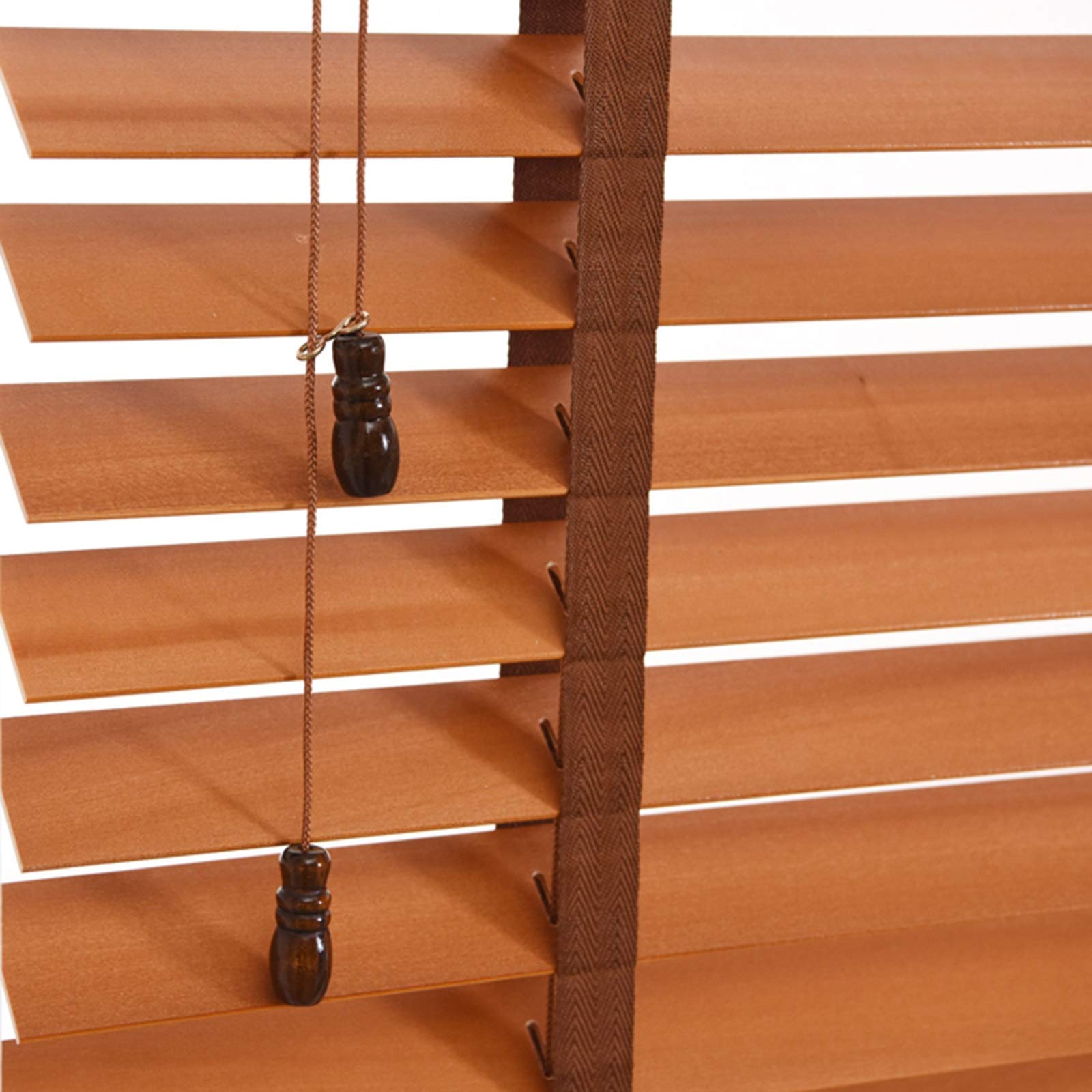 Holzjalousien, braun, 50 mm, Lamellen, Verdunkelung, für Zuhause/Büro, Fenster, 80 x 100 cm