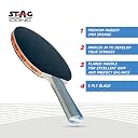 STAG ICONIC All Round Table Tennis Racket | 6 Ply Plywood Blade | 3 mm Sponge | Balanced Speed & Control | Red/Black gallery image