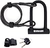 KRASER KR65145B U-Lock Bicycle U Bicycle Lock Universal High Security + Steel Cable Lock 120 cm + Bracket