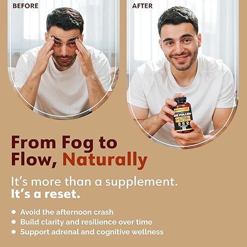 Miniatura 6 de Cápsula orgánica de polen de abeja 3 en 1, sin OMG, polen de abeja puro crudo, jalea real, extracto de propóleo para mujeres y hombres, energía