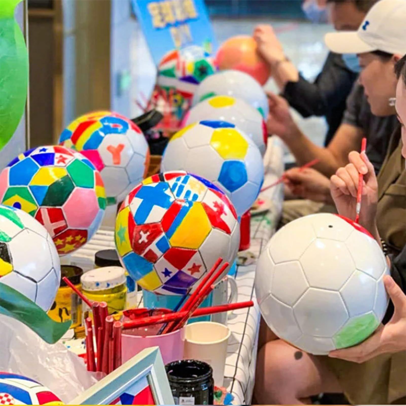 Genérico Kit de Pintura de Fútbol,Set De Pintura Creativa De Fútbol Con Docena De Colores - Materiales Artísticos con Stickers Luminosos para Habitación Infantil Salón Aula Fiestas Navideñas