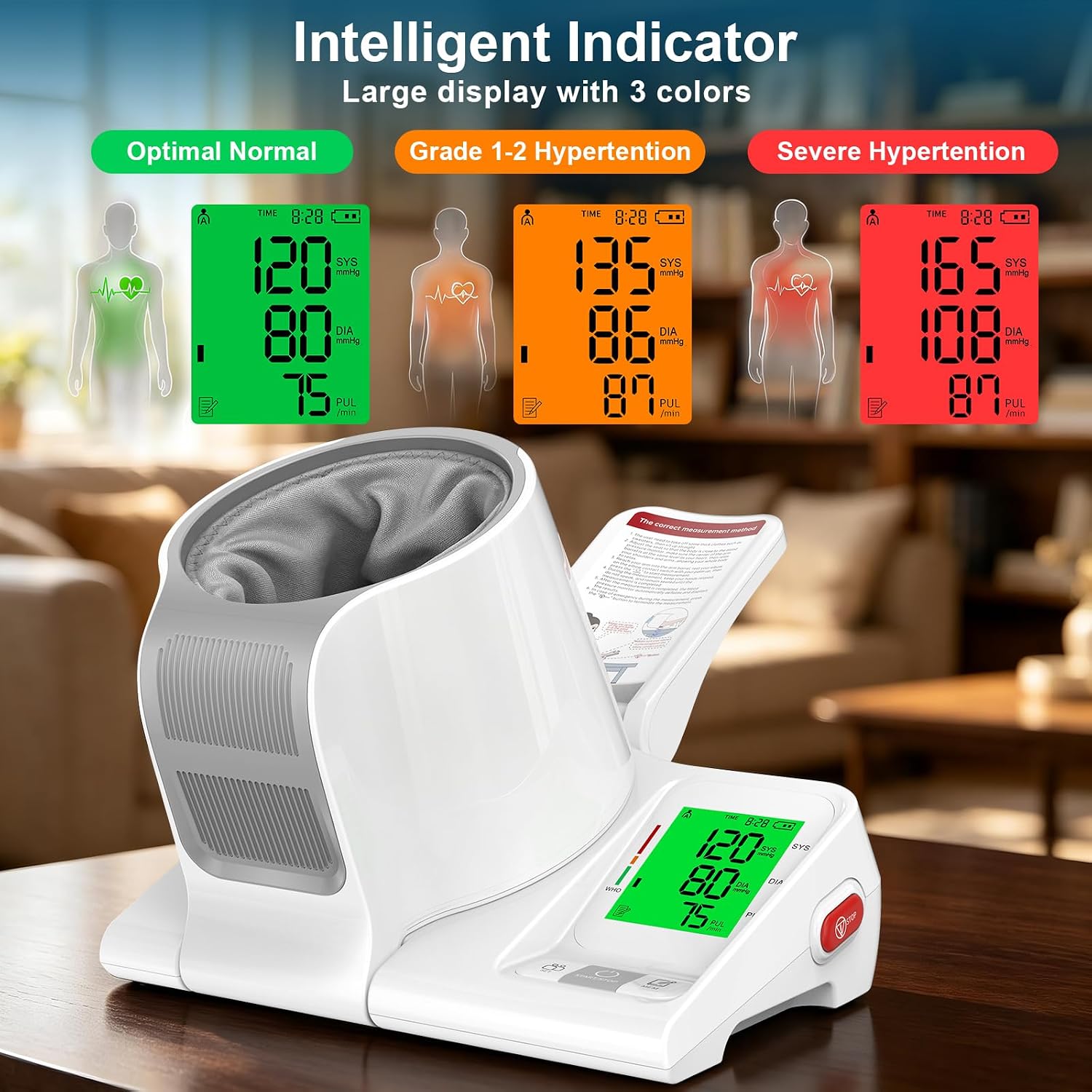 Upper Arm Blood Pressure Monitors for Home Use, No-Wrap Auto-Fit