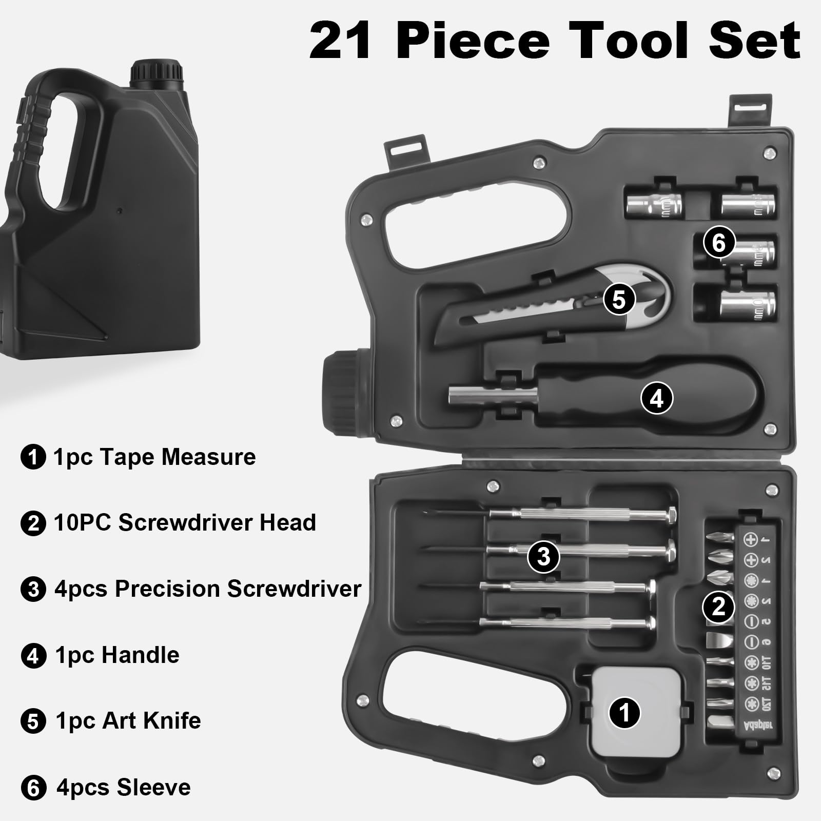 Setthis Snapklik.com : Fivepears 21 Pieces Small Tool Box SetThis Basic Tool ...