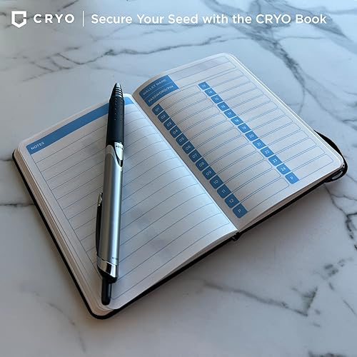 Miniatura 6 de CRYO Cuaderno de almacenamiento de frases criptográficas – Impermeable Bitcoin Recovery Phrase Crypto Password Keeper – 12 a 24 Word Cold Wallet