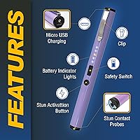 Vista 6 de Streetwise Pain Pen 25,000,000 voltios Pistola paralizante para autoprotección - Lápiz táctico paralizante para mujeres y hombres, recargable por