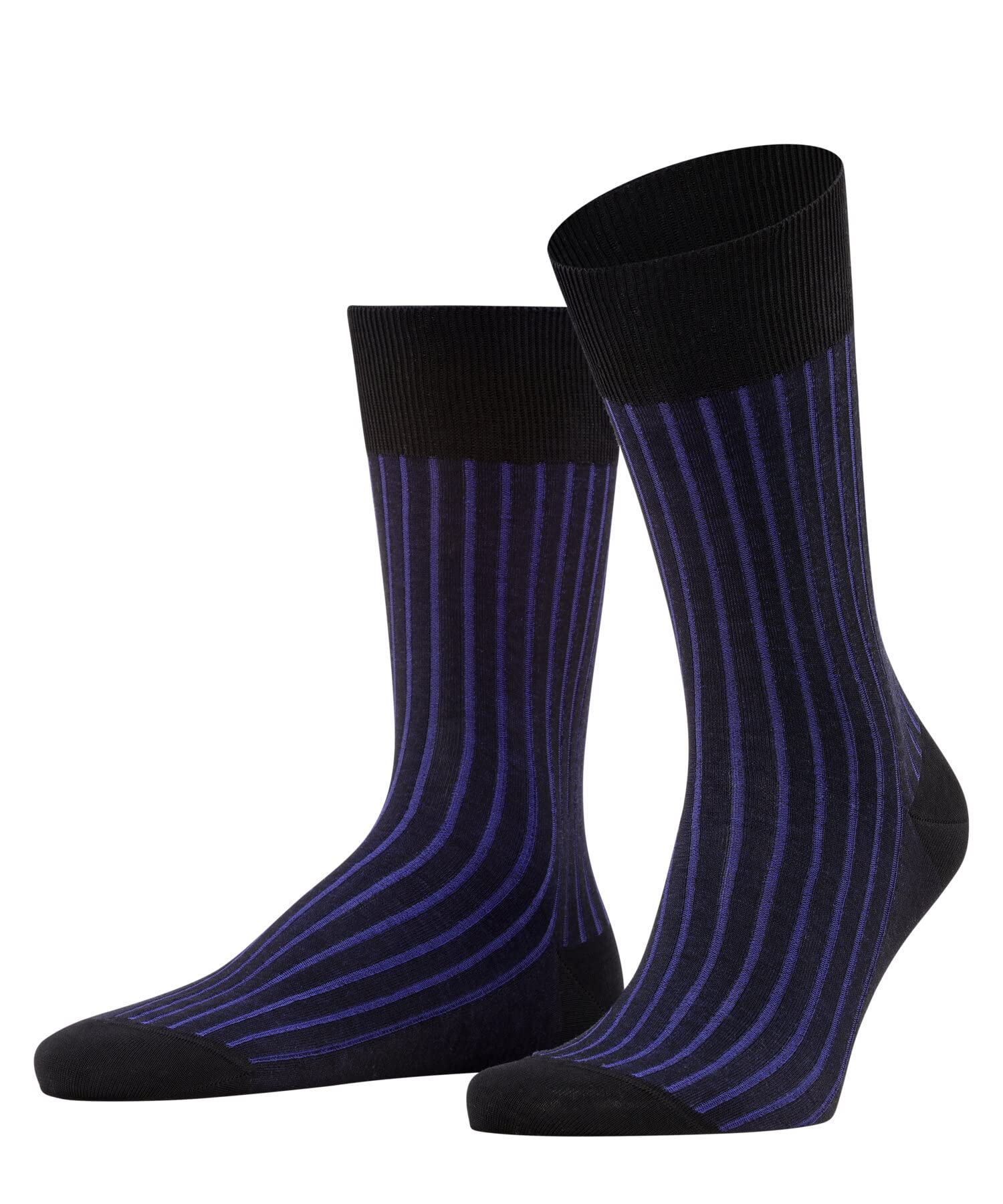 FALKE Lufthansa Travel & Comfort hombre Ultra Energizing calcetines largos fuerte compresión mejor circulación sanguínea para viajar y pasar largos periodos sentado transpirable algodón 1 par | Estructura acanalada con efecto de dos colores