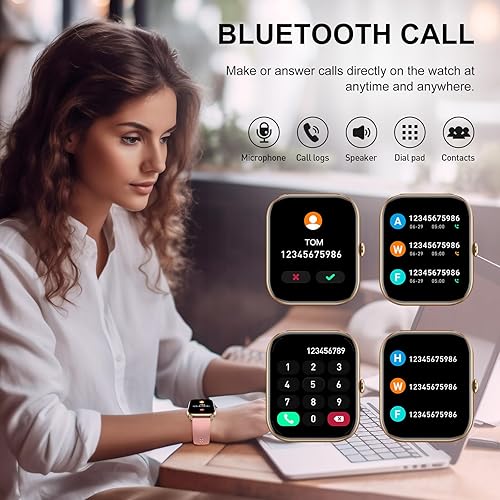 Miniatura 5 de Reloj inteligente (respuestahacer llamadas), relojes inteligentes de 1.85 pulgadas para hombres y mujeres, más de 110 modos deportivos, rastreador