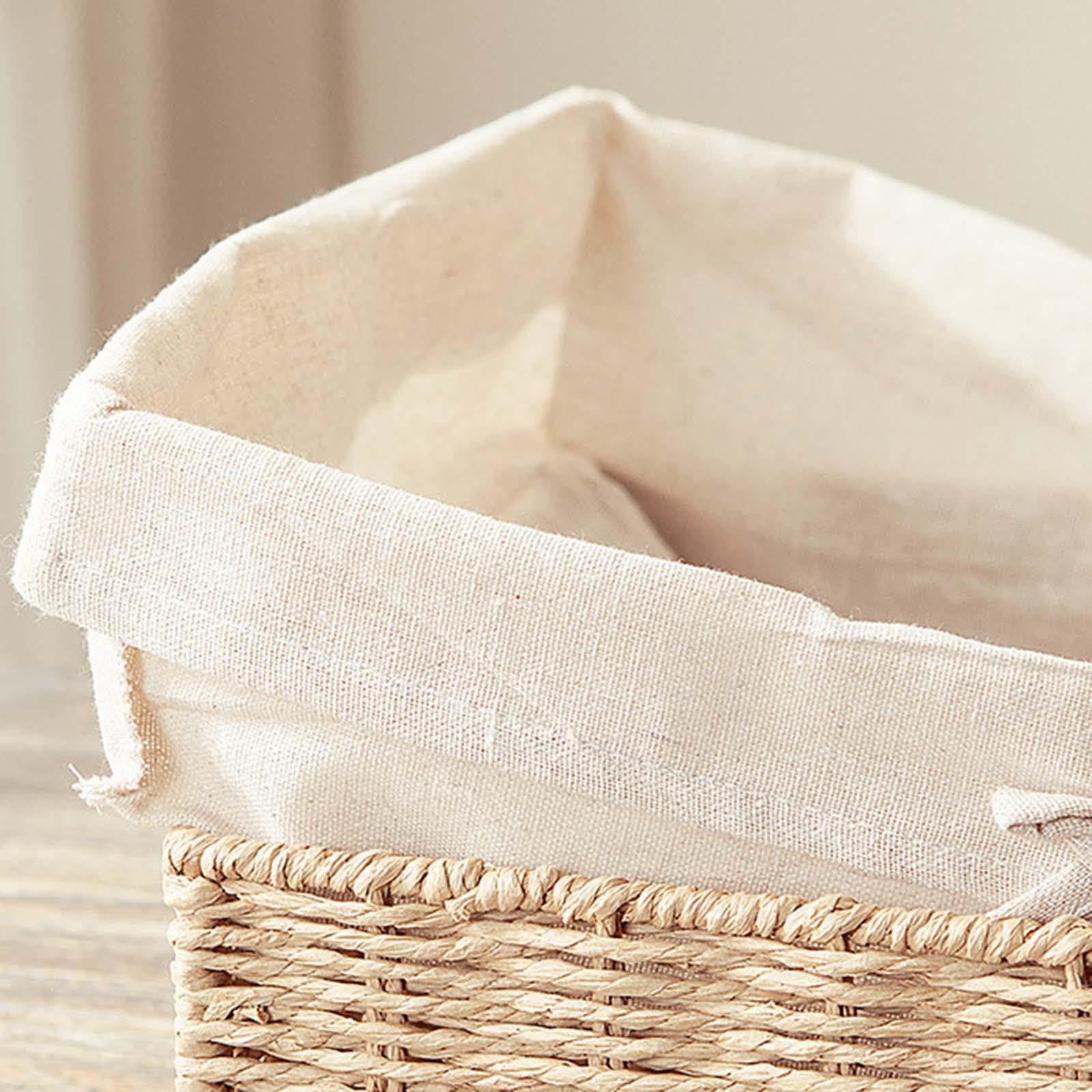 Gewebte Körbe, stapelbar, Papierseil, Aufbewahrungskorb für Snacks, Kosmetik, Mittagessen, 30 x 20 x 7 cm, Beige, 30 x 20 x 7 cm, 5 Stück