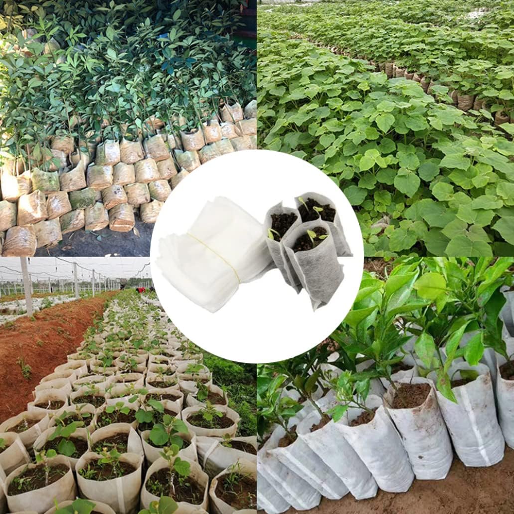 Seed Pots,Nursery Growing Bags,Seedling Pots Plants Pouch, Plant Grow Bag Non-Woven Plant Nursery Bags Fabric Plant Seedling Bags for Garden Supply 600PCS