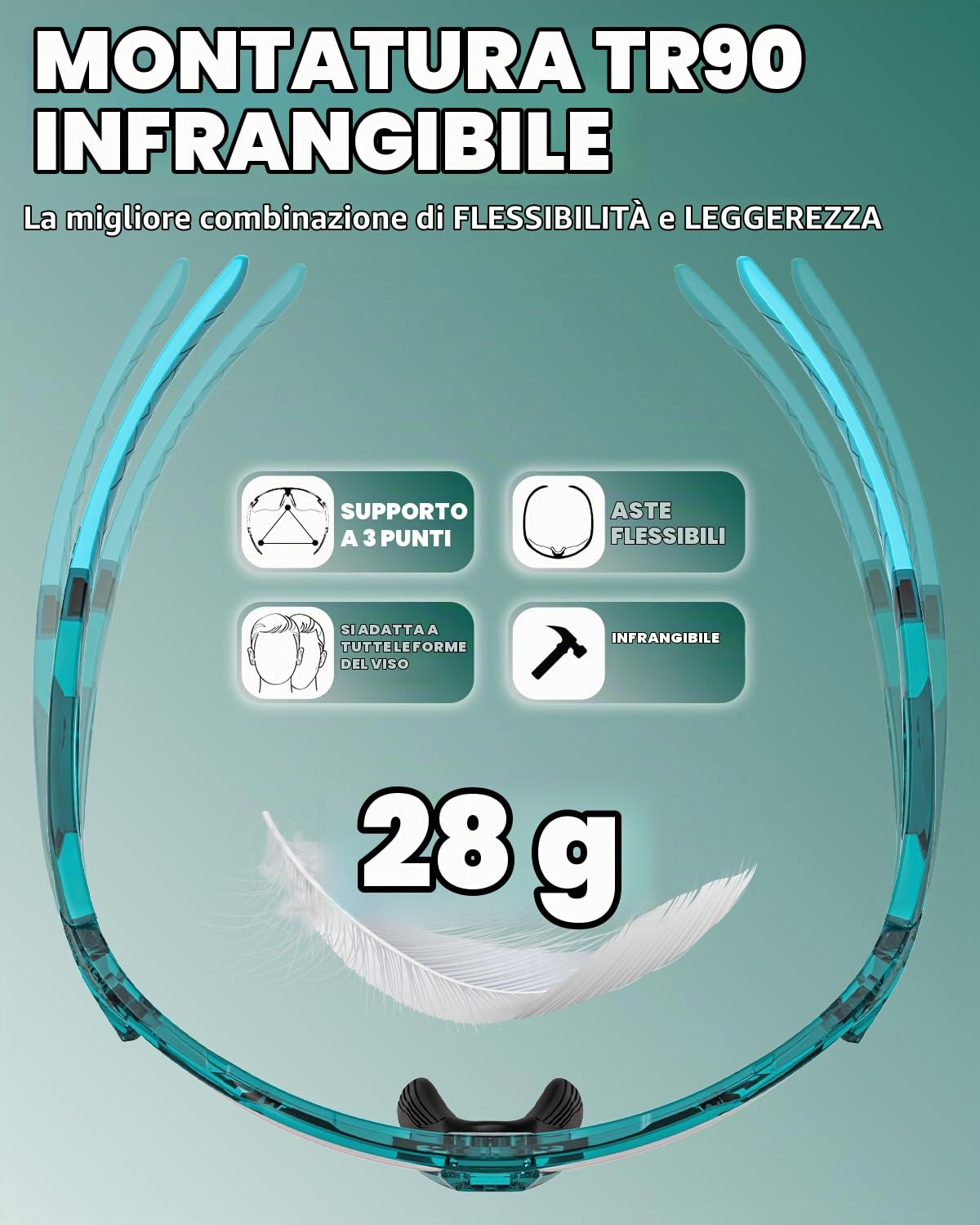 VICTGOAL Occhiali da Ciclismo Fotocromatici da Corsa per Uomini e Donne, Occhiali da Sole da Ciclismo con Telaio TR90 e Protezione UV Occhiali Sportivi per la Corsa in Bicicletta