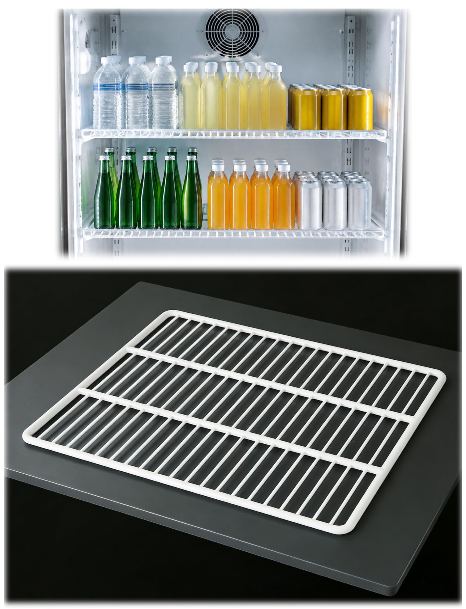 Organizador de estantes for congelador, estante divisor, rejilla de alambre | For accesorio de almacenamiento en refrigerador vertical y arcón.(110x42cm(43.3x16.5"))