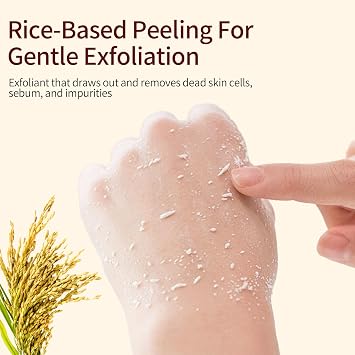 Peel Shot Glow Rice Ampoule, White Rice Exfoliant Body Scrub, Blackhead Remover for Face and Nose Pore Cleaner Chemical Peel Dead Skin Remover Feet Facial Skin Care for Even Skin Tone, 60ml