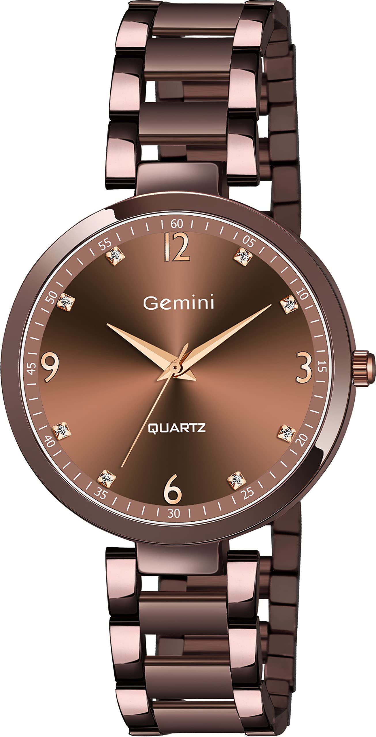 Gemini Analog Brown Dial Womens Watch -JMD 2480QM01 with Brown Stainless Steel Bracelet Strap (B09C2K23TL) Amazon Price History, Amazon Price Tracker