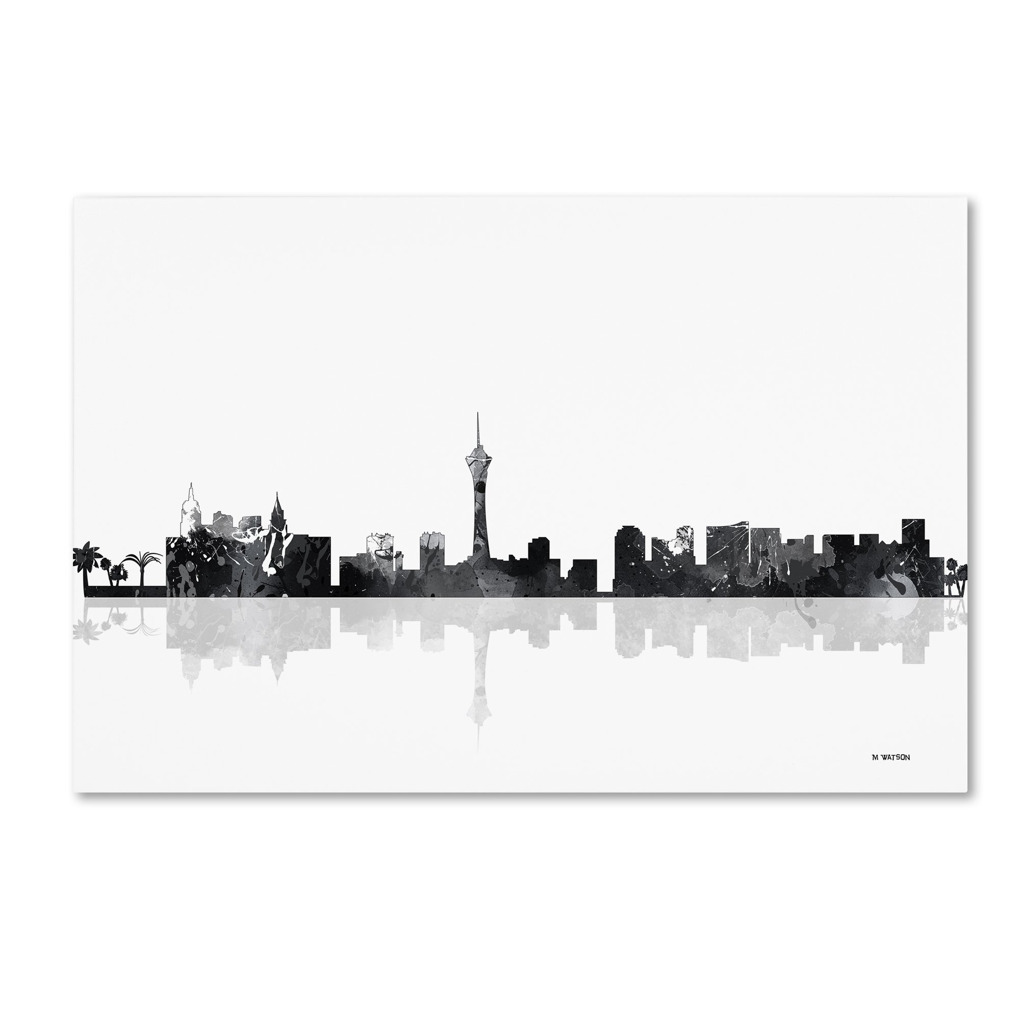 Amazon.com: Trademark Fine Art Las Vegas Nevada Skyline BG-1 by