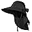 Womens Sun Hat UV Protection, Foldable Waterproof Wide Brim Bucket Hats with Neck Flap for Summer Beach Fishing Hiking Black