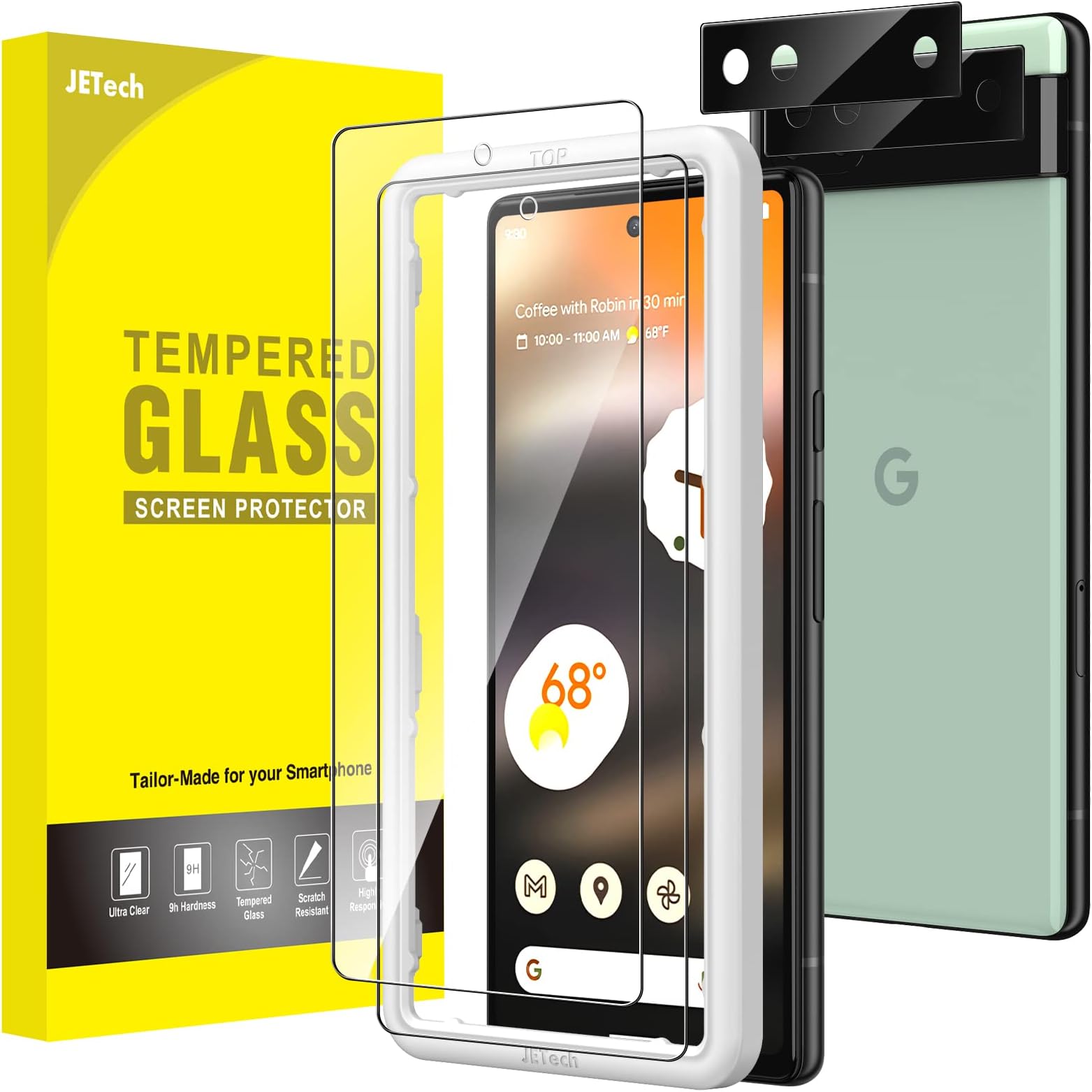 JETech Screen Protector for Google Pixel 6a 6.1Inch with Camera Lens