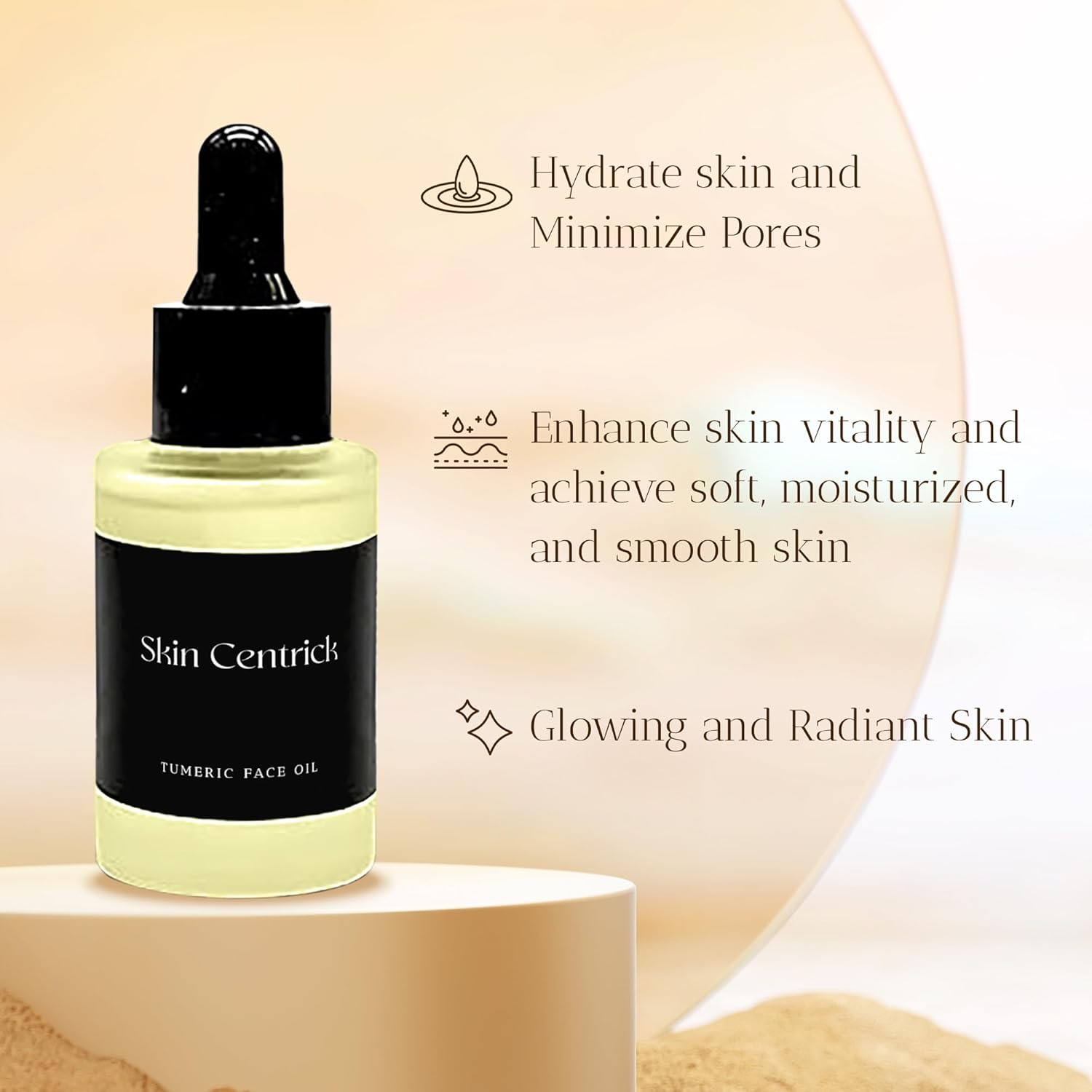 Organic Turmeric Face Oil – Dark Spot Corrector, Glow Boosting Facial Oil for Face & Body | Hydrating, Anti-Aging, Pore Minimizing, Lightweight Non-Greasy Oil with Jojoba & Aloe Vera