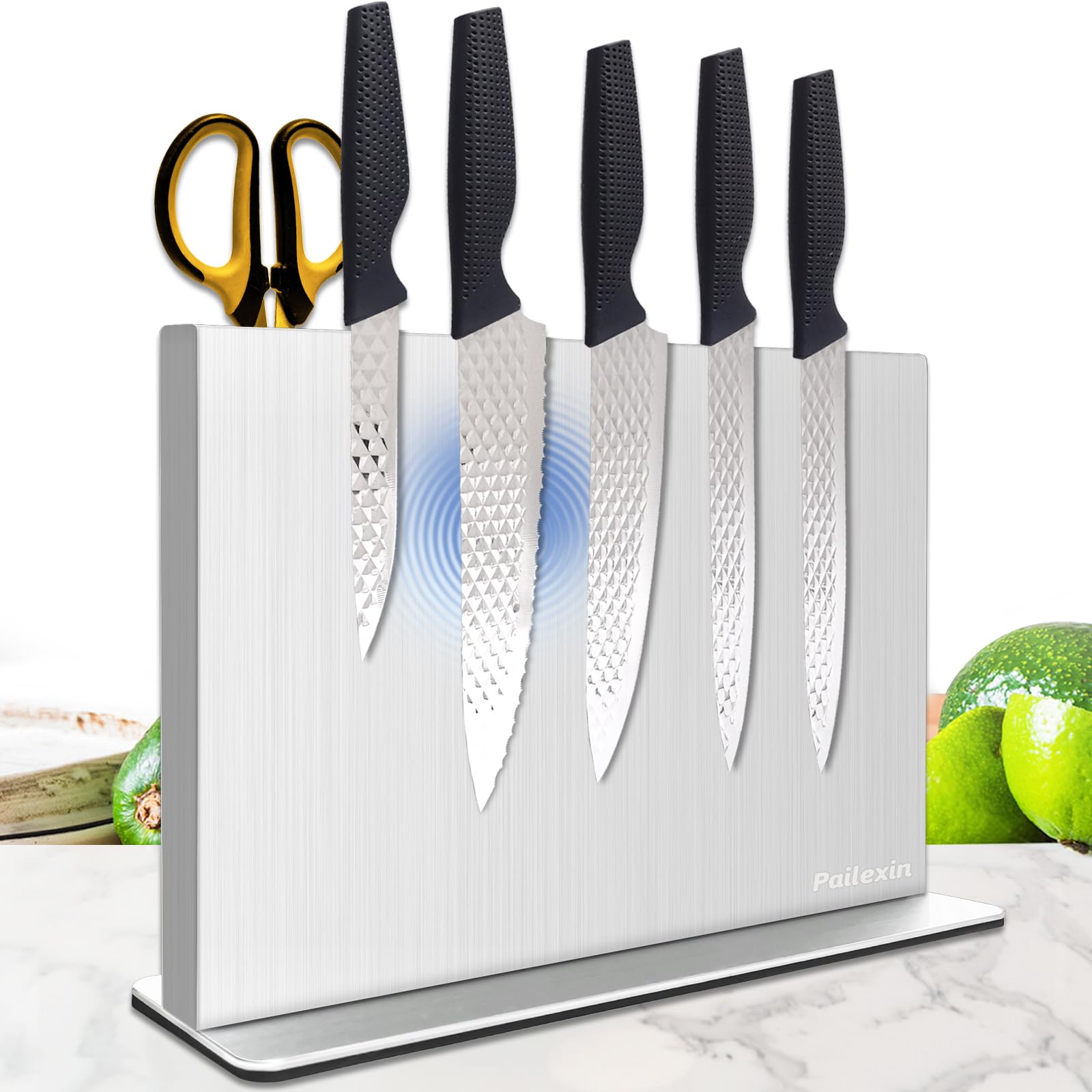 Magnetic Knife Block - Stainless Steel Organizer -12