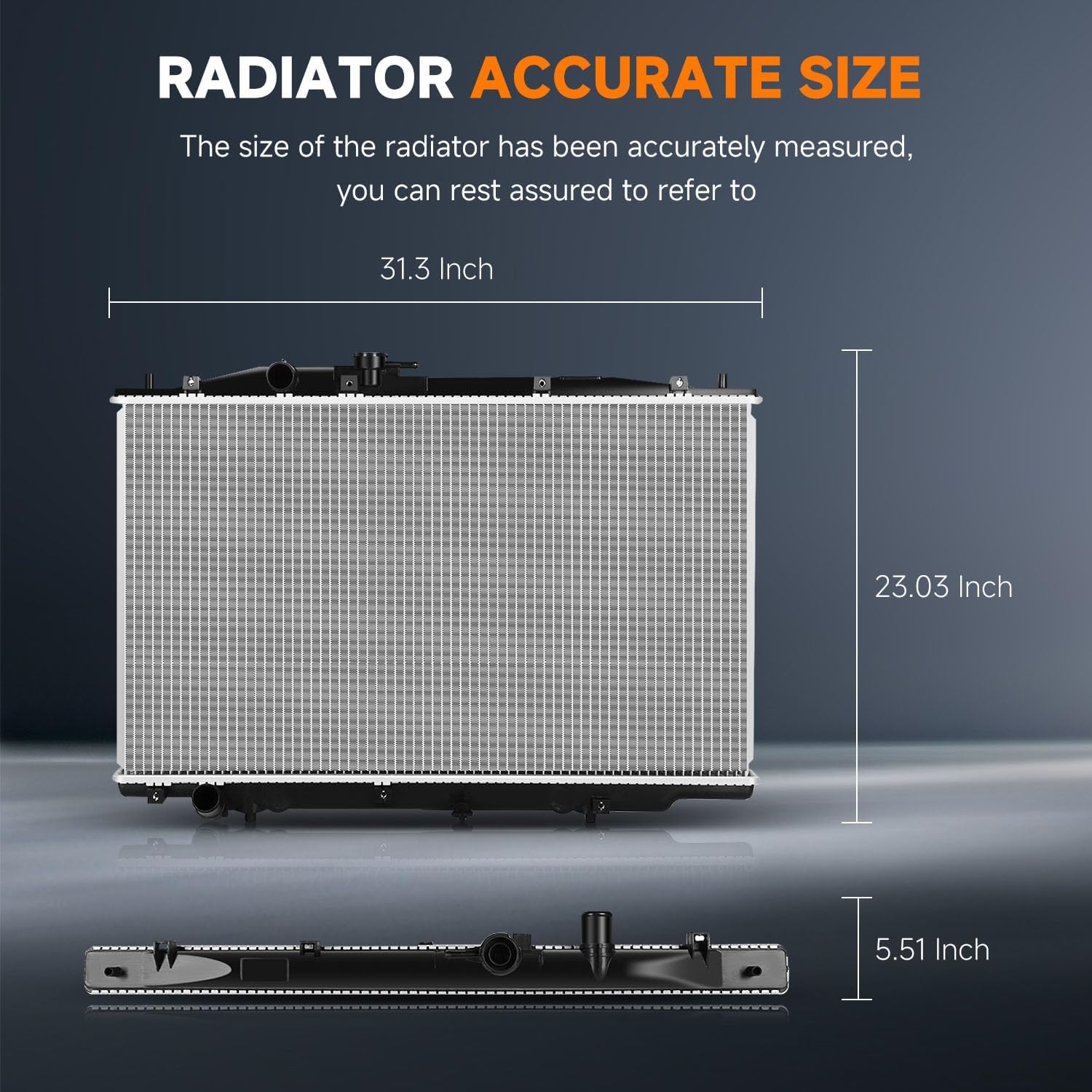 OCPTY 2773 Engine Coolant Radiator Compatible with 2004-2006 for Acura TL 3.2L Replace CU2773,19010RDAA51, RK1097 Aluminum Automotive Replacement Engine Radiators