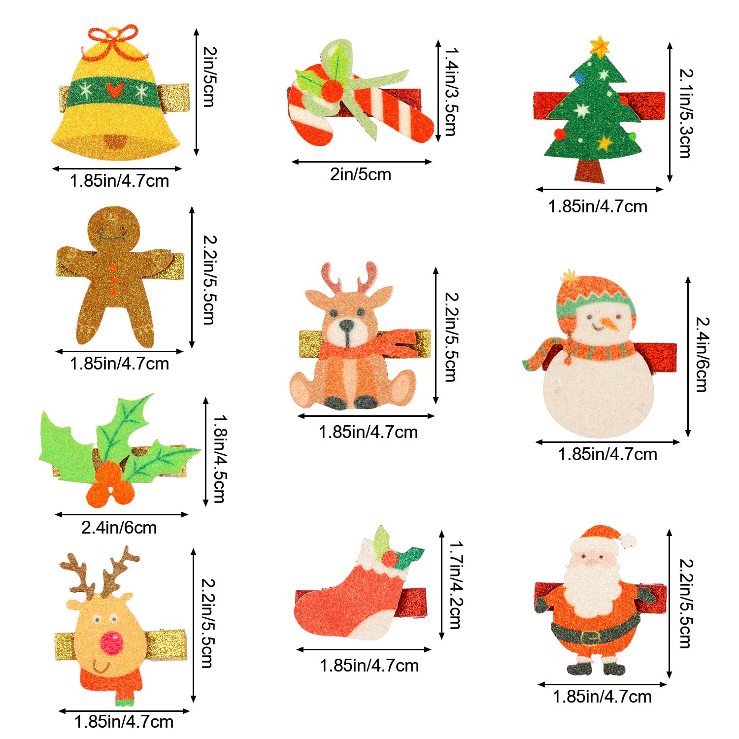 Christmas Hair Clips 10Pcs Cute Sequin Side Hair Barrettes Glitter Decorative Hair Pins Xmas Headwear Holiday Party Accessories for Women Teens Girls Stocking Stuffers Gifts - Image 6