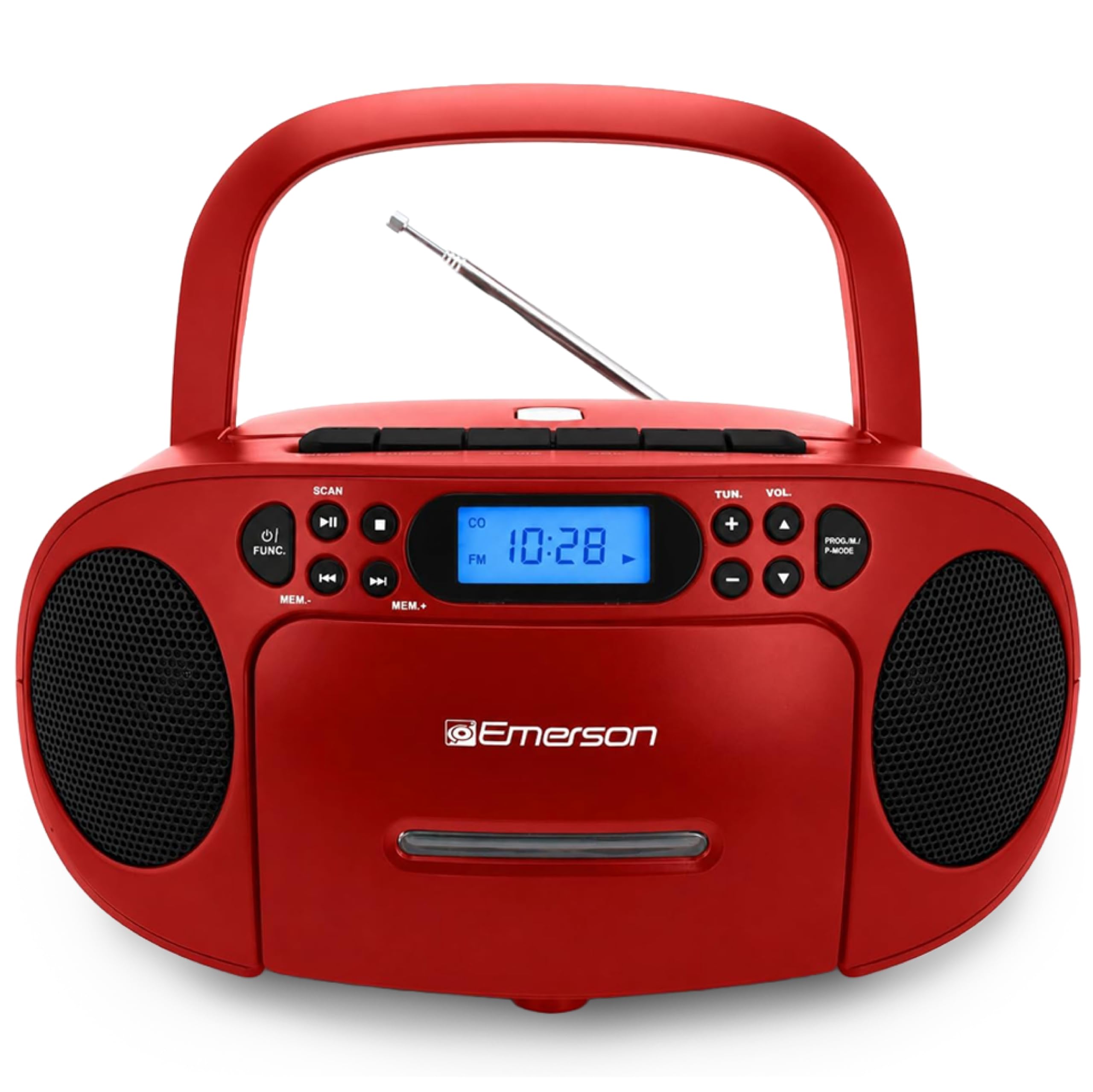Emerson Portable CD Player Boombox with Cassette Player Combo, Tape Recorder, AM/FM Radio, AUX, Headphone Jack, Dual Speakers, AC/DC & Battery Operated - Stereo System for Home, Indoor & Outdoor Use-image-21