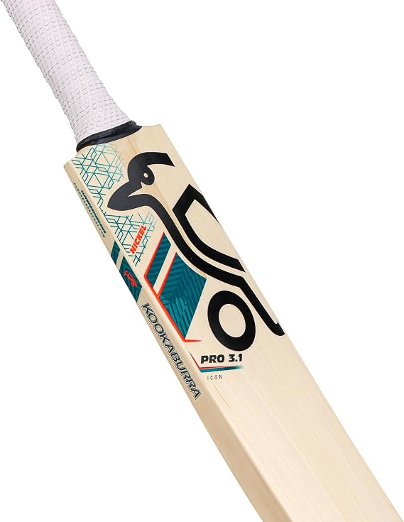 Kookaburra Nickel Pro 3.1 Icon Cricket Bat - Short Handle, Teal/Red