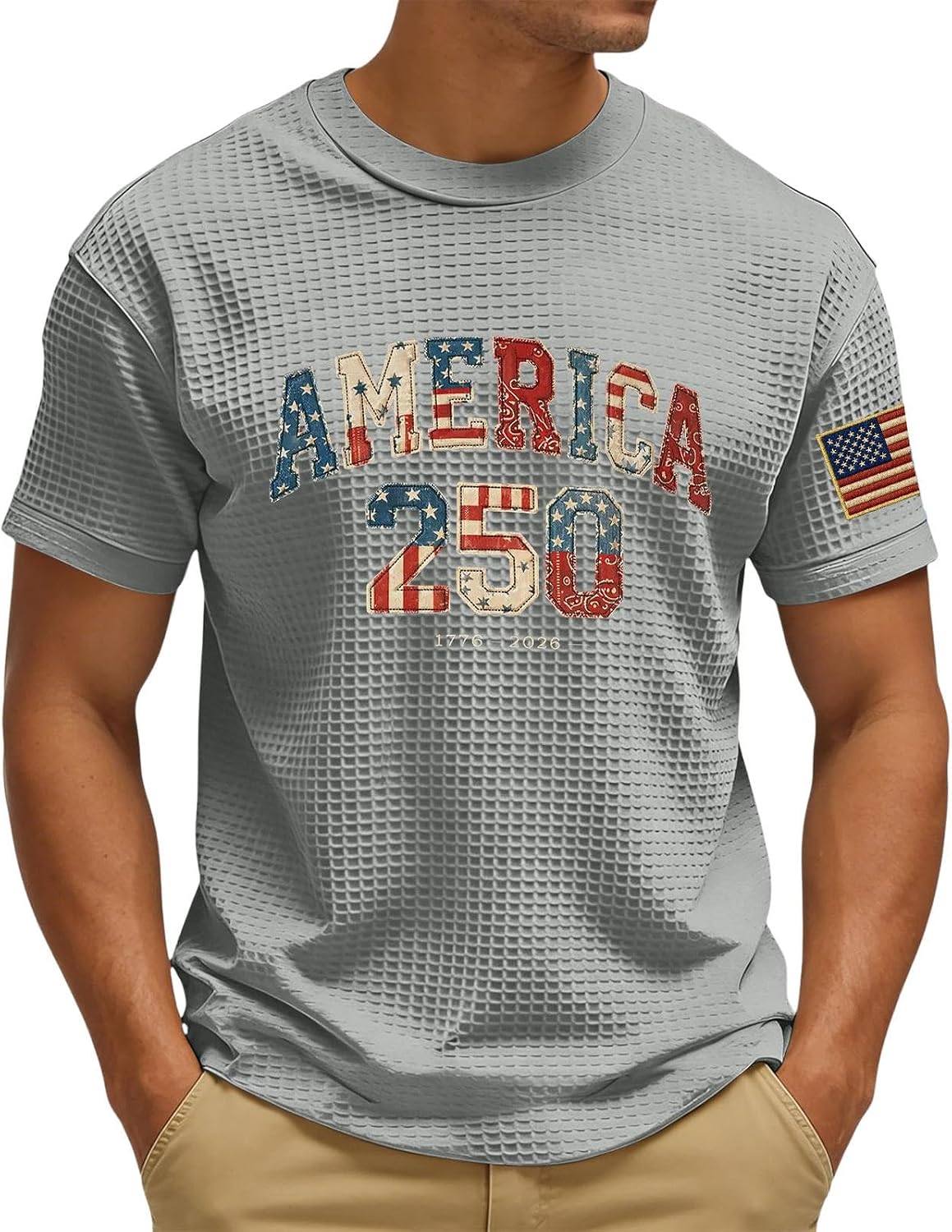 RTRDE Men's American Flag T Shirts Short Sleeve America Print Independence Day Casual Summer T-Shirts, S-3XL