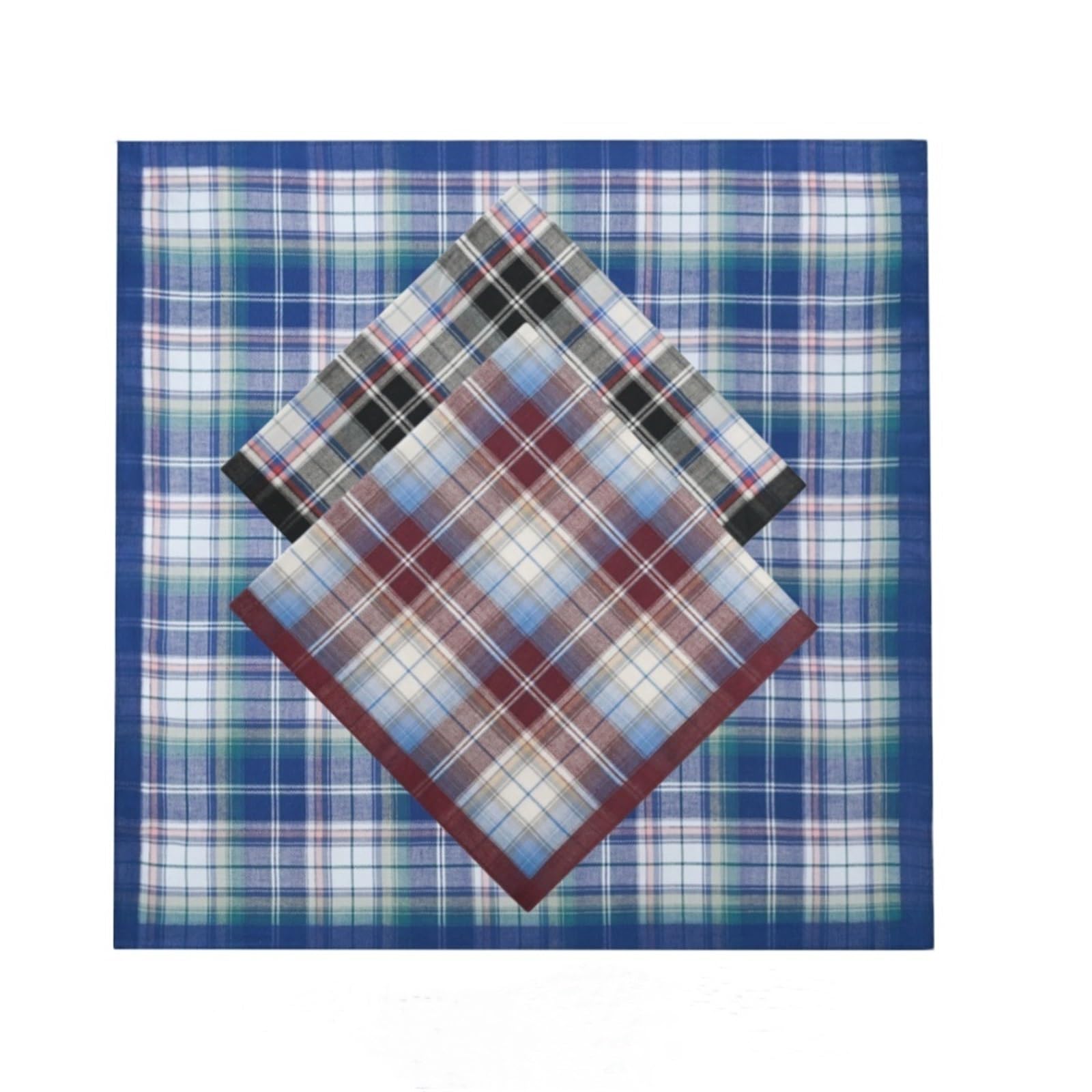 3/6 STÜCKE Dünne Baumwolle Plaid herren Taschentuch Weiche Tasche Handtuch for Anzug 43cm/16,9 in Größe Stofftaschentücher(6pcs)