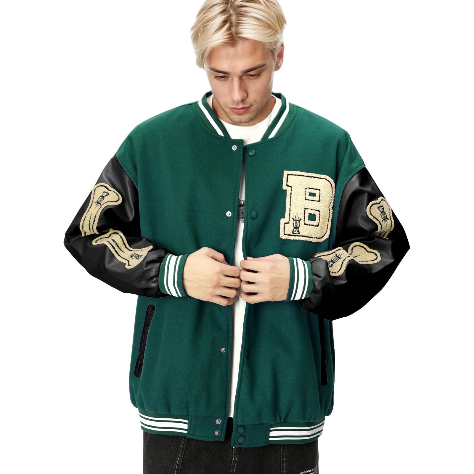 Covisoty Men's Jacket Varsity College Jacket Baseball Covisoty Men's Jacket Varsity College Jacket Baseball