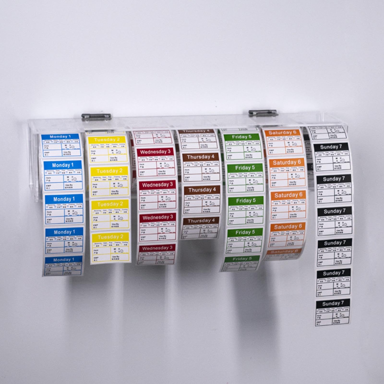 Distributeur D'étiquettes En Acrylique avec Support, Manuel, Polyvalent, 7 Compartiments pour étiquettes Des Jours de, Convient Aux Res