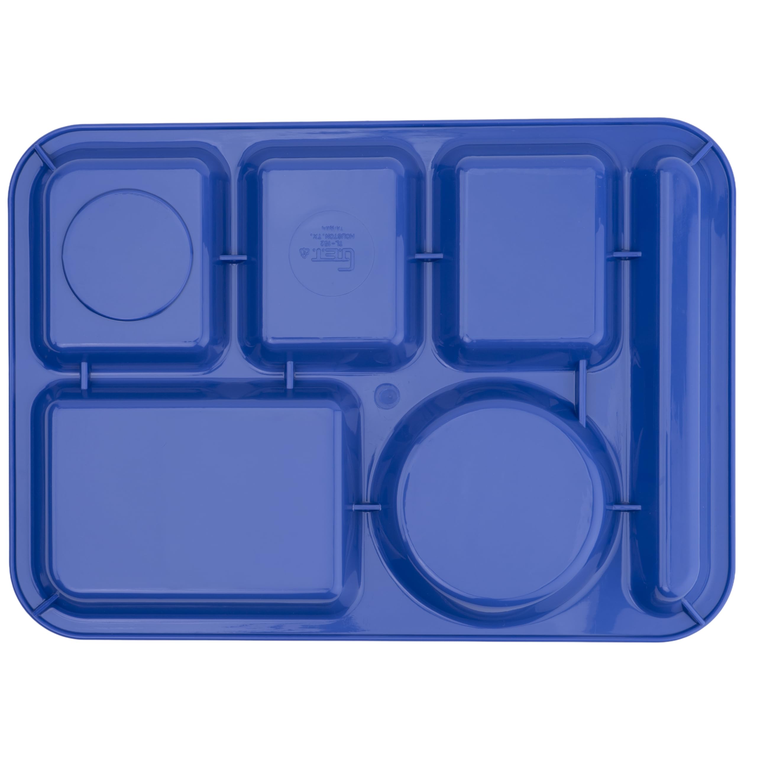 GET Plateau moderne en plastique bleu paon 4 compartiments pour école cafétéria, 25,4 x 35,6 cm