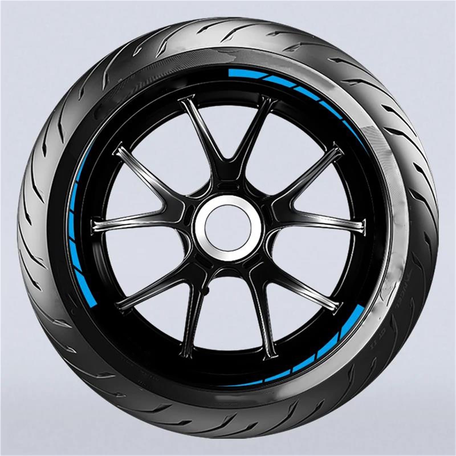 Abziehbild Zubehör Für CFMOTO 450SR 450SRS 450 SR Felgenaufkleber, Reflektierende Aufkleber Für Motorrad-Radnaben(Blu)
