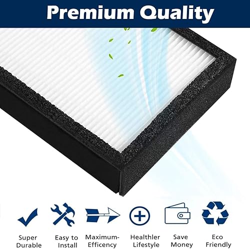 Miniatura 5 de Paquete de 2 filtros HEPA de repuesto FLT4825 B y prefiltros de carbono para purificador de aire GermGuardian AC4825 AC4825W AC4850PT AC4900CA