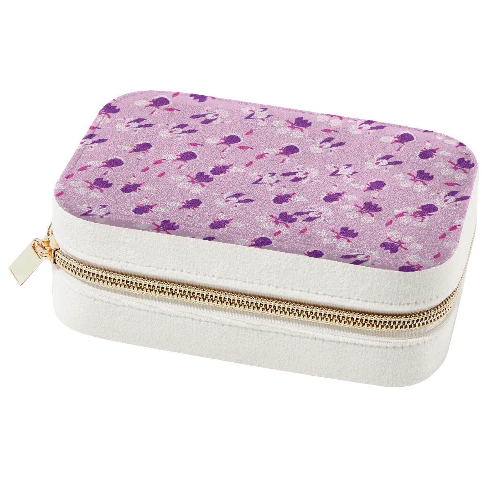 Boîte à bijoux voyage fleurs iris organiseur portable