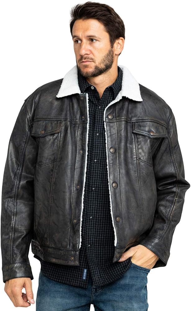 Sherpa Lined Leather Jacket 