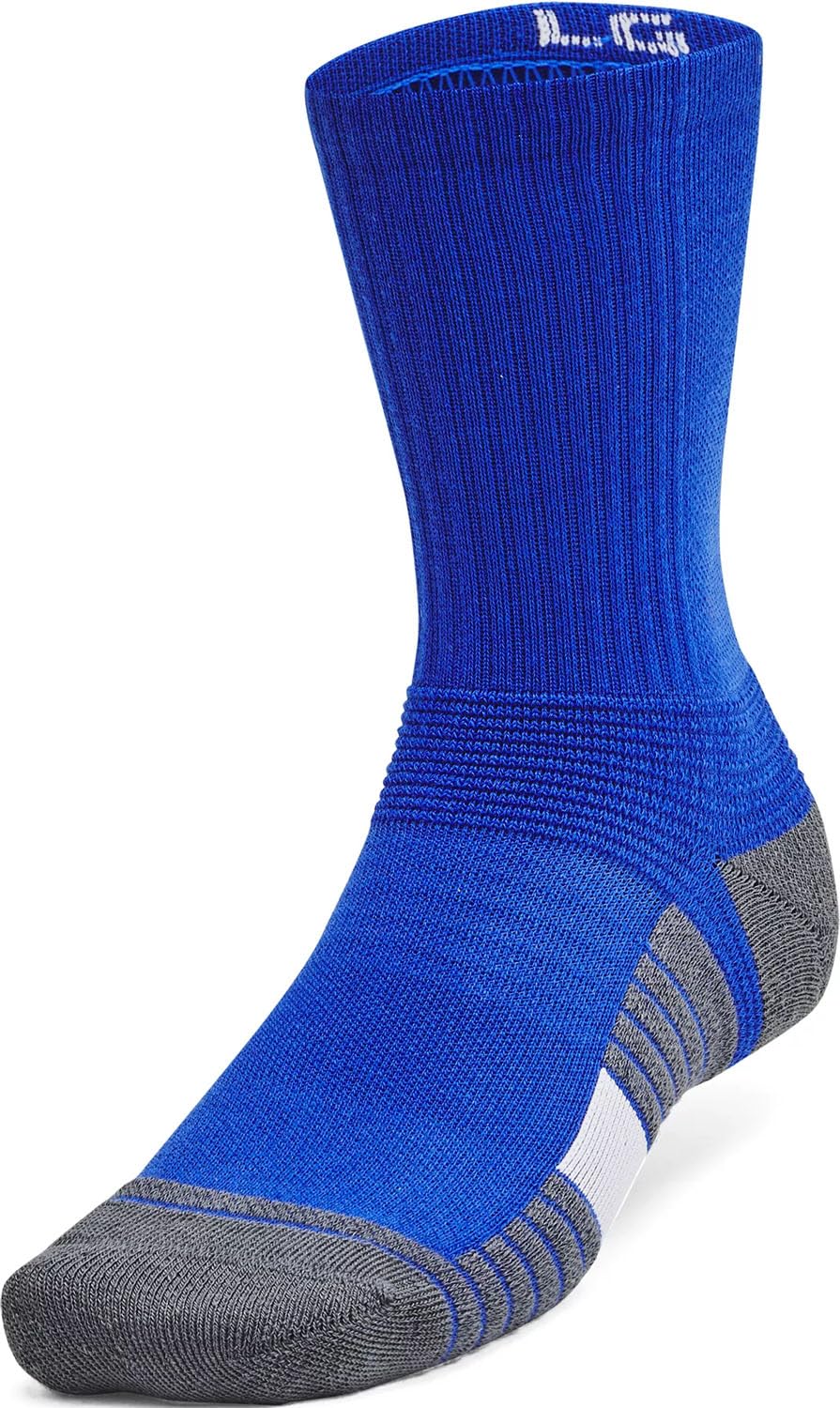 Under Armour - Unisex Team Crew Socks, Color Royal (400), Size: Small