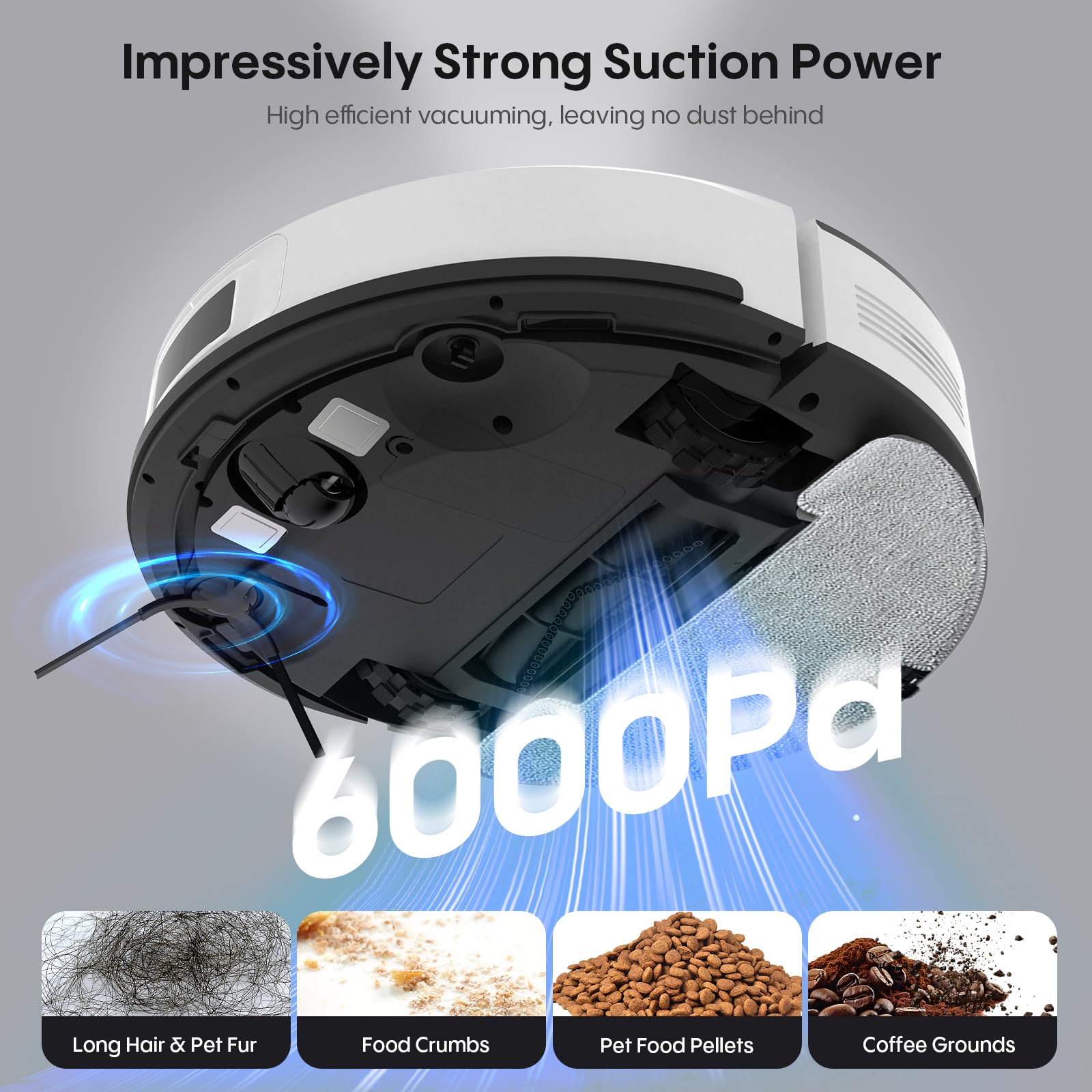 Robot Vacuum and Mop, Robotic Vacuum with Mapping, Self-Emptying Station for 90 Days Hands-Free Cleaning, LiDAR Navigation, No-Go Zones, Wi-Fi/App/Alexa Voice Control, for Carpets and Hard Floors