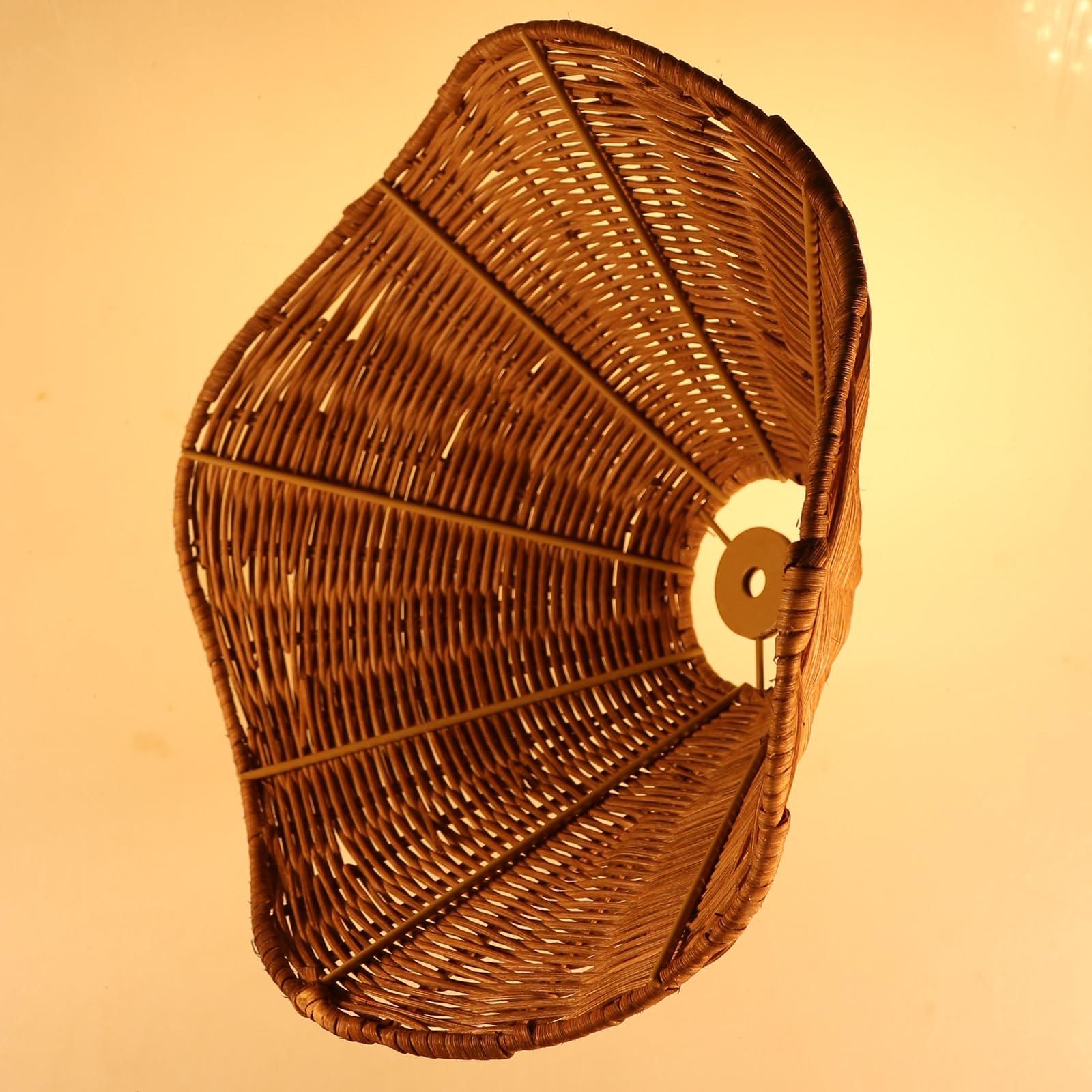 Lamp shades set of 2,Lamps Shades Rattan Medium Lamp Shades For table lamps - Barrel woven wicker Lampshade for Table Lamps -Natural Hand Crafted Rattan Lamp Shades - Boho and Flower-inspired Designs