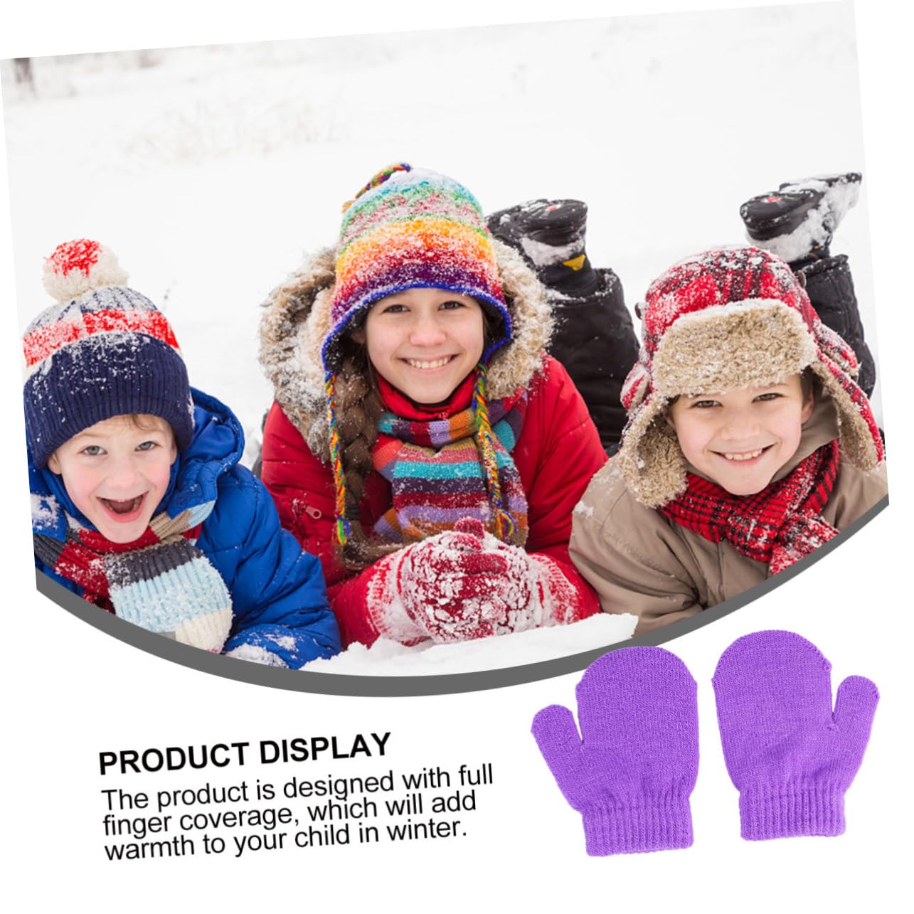 Toyvian Guantes De Punto Para Chicos De Punto Mitón Bebés Mitones Negro Empezar A Andar Pequeño Guantes Para Guantes Neutros Acrílico