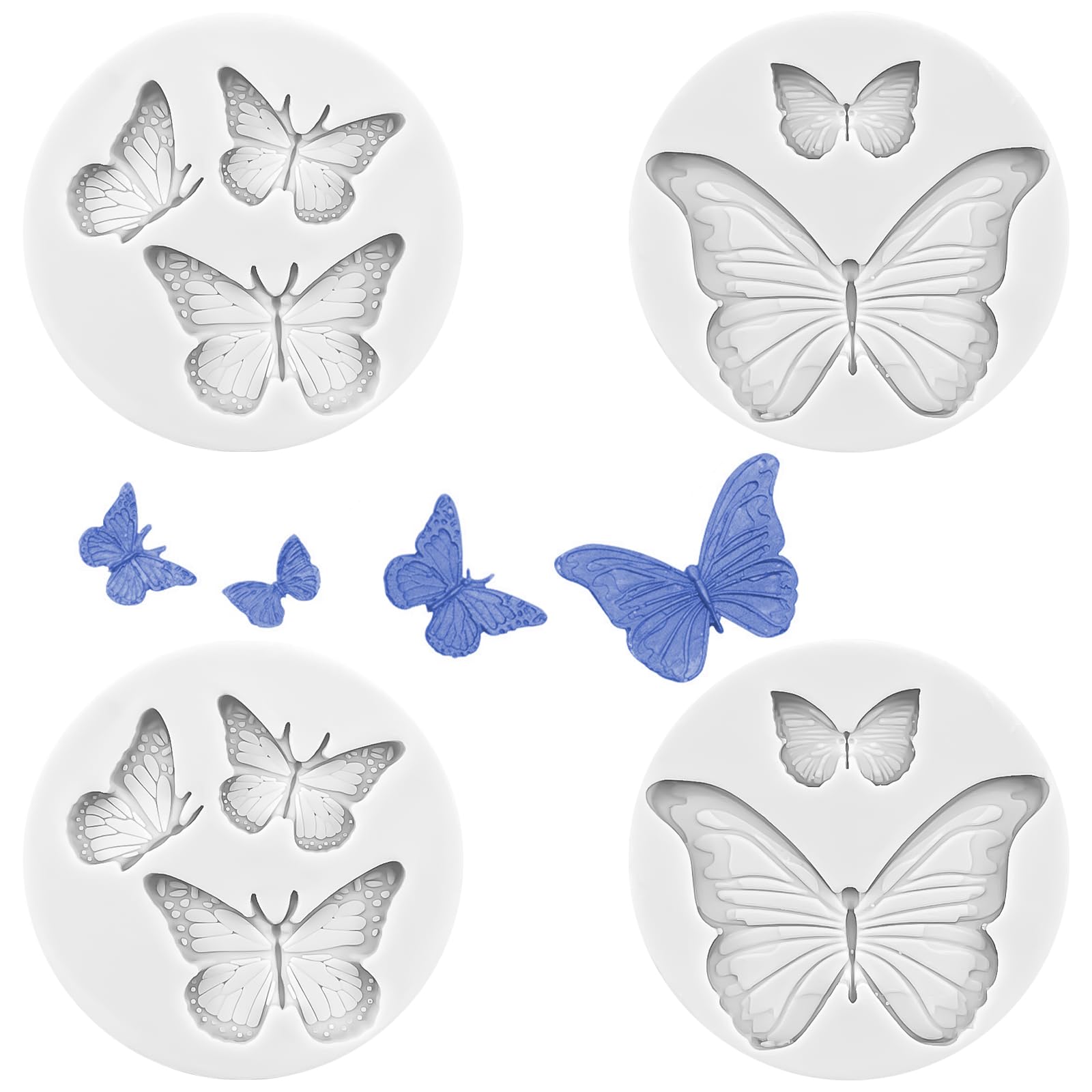 Moule en silicone 3D en forme de feuille creuse pour chocolat, bonbons, aliments, cuisine, repas, fondant, argile polymère (papillon L _ 28,5 x 9,1 x 0,3 cm Moule en silicone 3D en forme de feuille creuse pour chocolat, bonbons, aliments, cuisine, repas, fondant, argile polymère (papillon L _ 28,5 x 9,1 x 0,3 cm