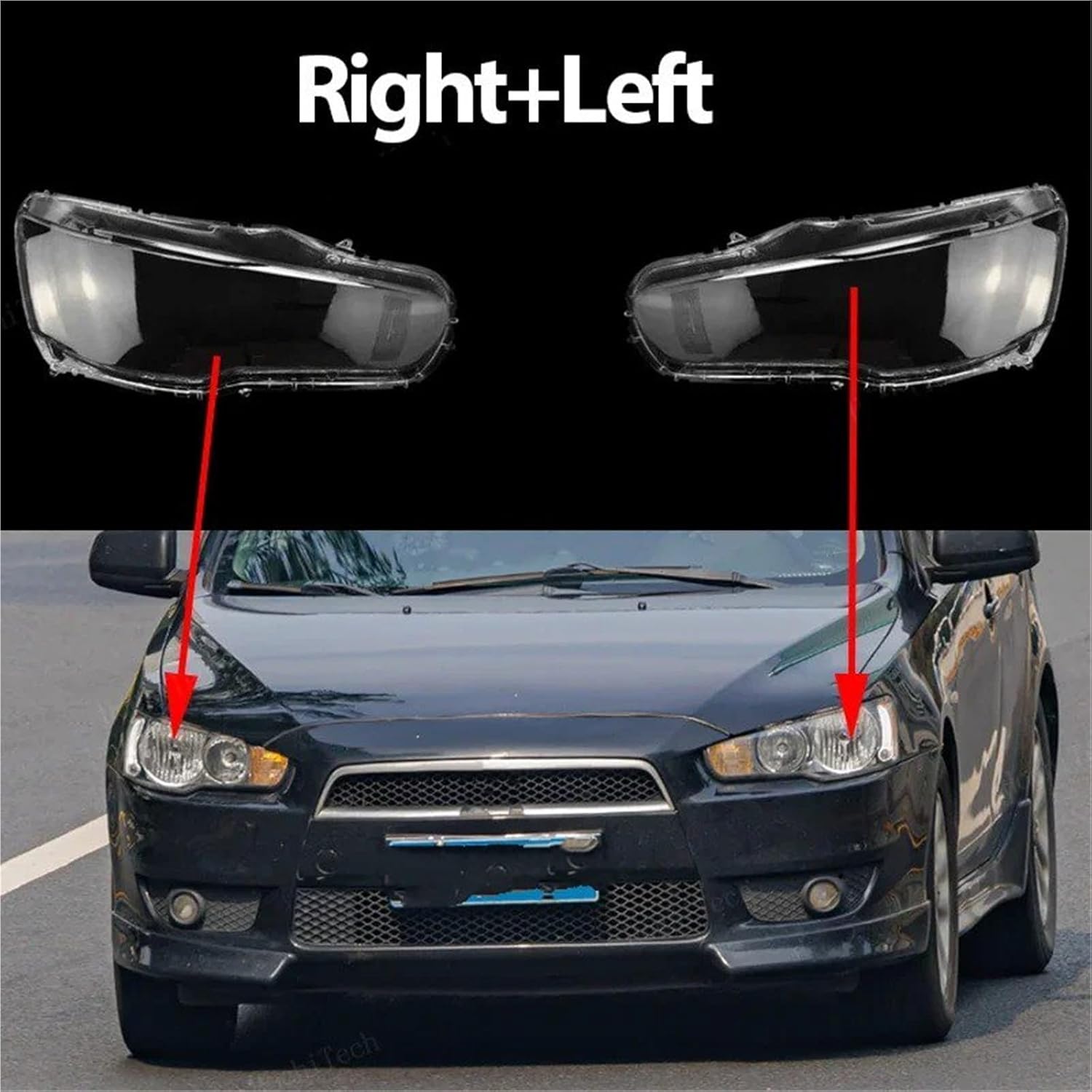 Car Front Headlight Shell For Mitsubishi For Lancer EX For Evo X 10th 2008-2016 Headlight Housing Protection Glass Cover Headlamps Transparent Shell Lens Car Headlight Cover