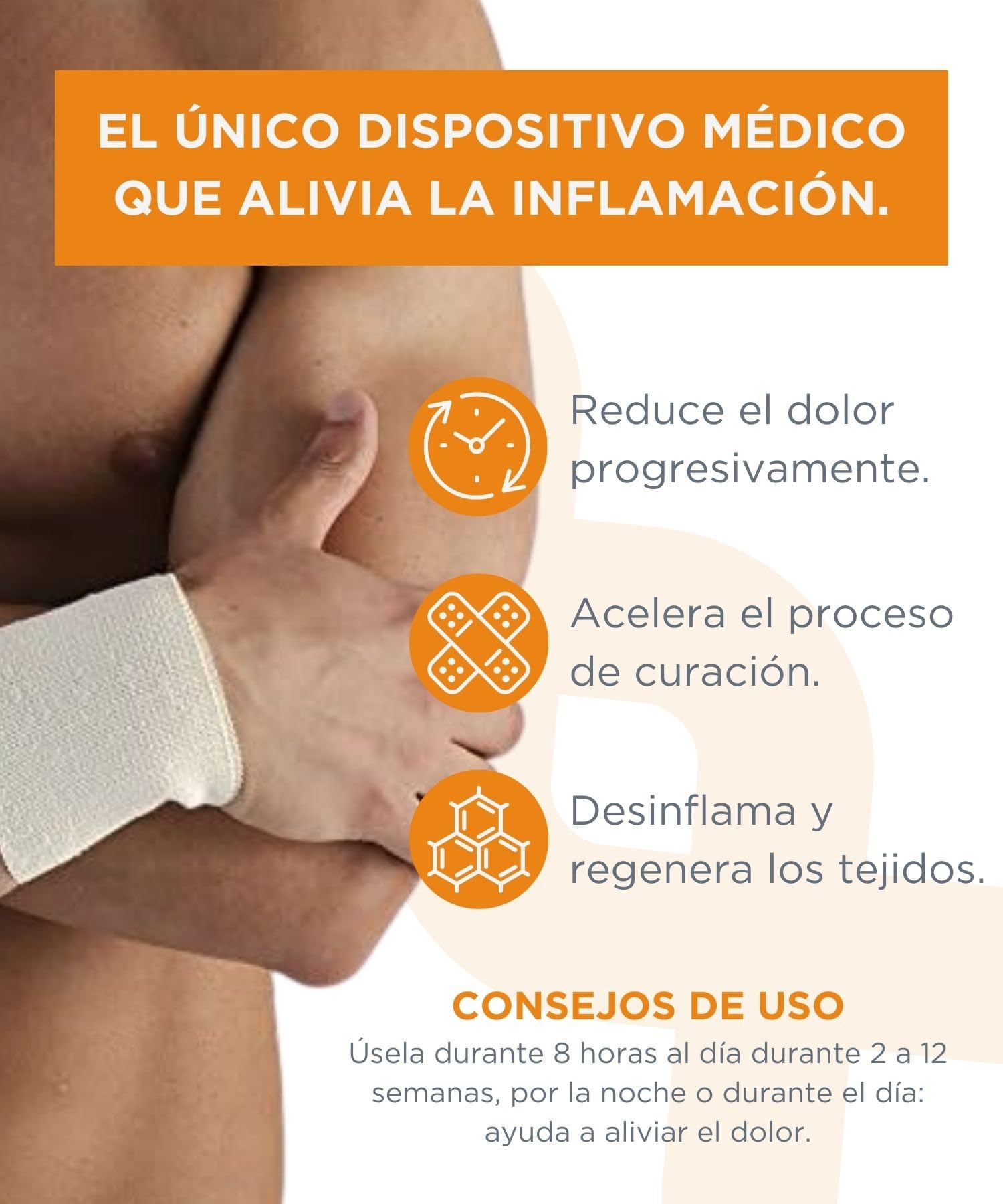 Spikenergy Muñequera Tunel Carpiano Elástica Electro Magnetoterapia - Muñequeras para Tendinitis, Distensiones y Esguinces, Wrist Support, Dispositivo Médico Deducible - Made in Italy