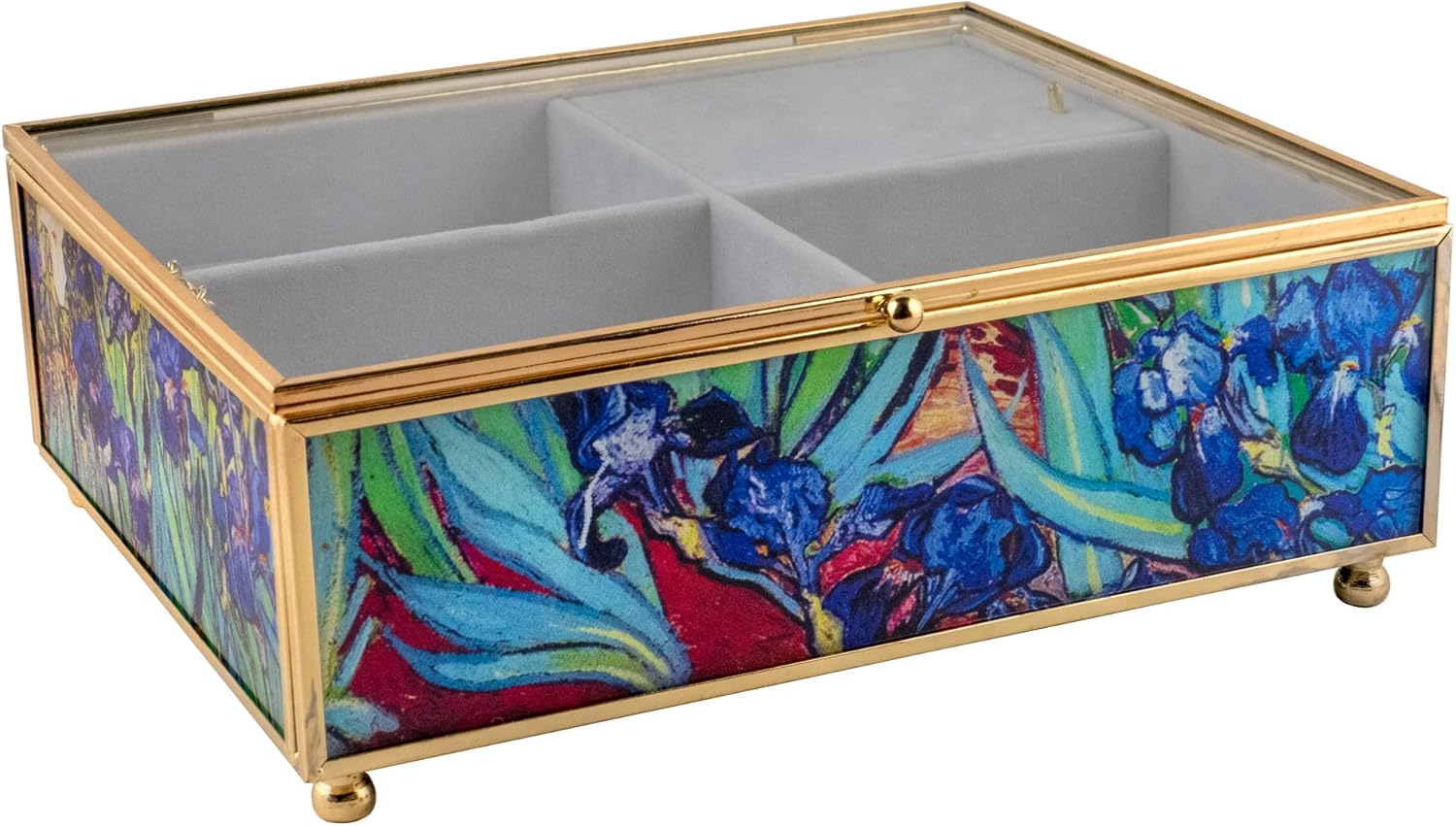 The San Francisco Music Box Company Iris Glass Musical Jewelry Box