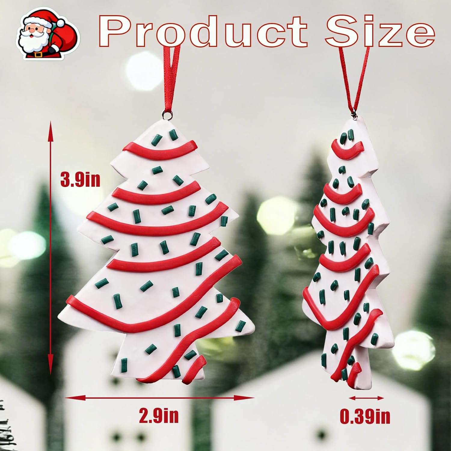 Christmas Tree Cake Ornament, Funny Christmas Tree Shaped Hanging Ornaments Gifts with a Dessert Cake Design - Image 3