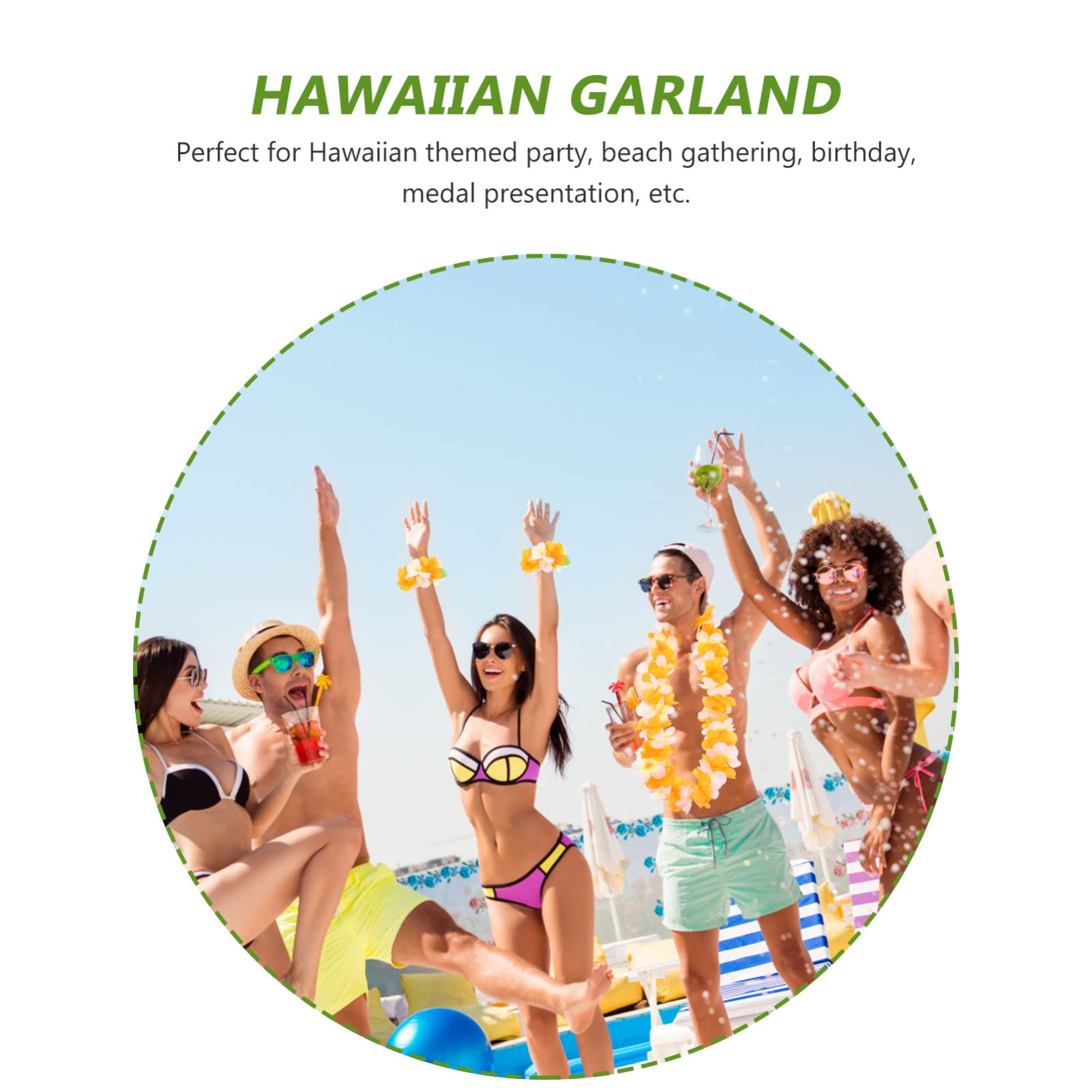 OUNONA 4juegos Guirnaldas De Flores Hawaianas Decorativas para Fiestas Temáticas y Celebraciones para Decorar Eventos Tropicales y Cumpleaños