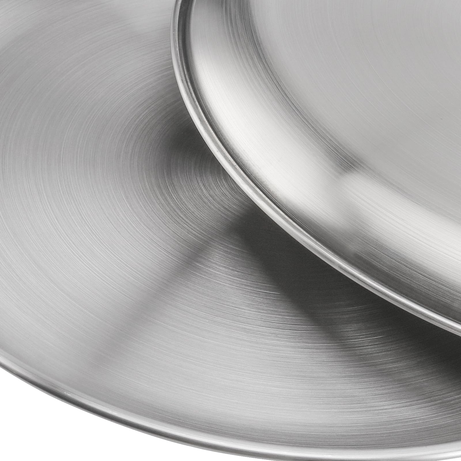 Assiettes En Inox 26cm – Lot De 4, Acier Inoxydable 304 | Pour Pizza, Barbecue, Camping & Cuisine